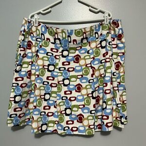 Liz Claiborne LizGolf Golf Skort Geometric Print Side Zip Pockets size 20W